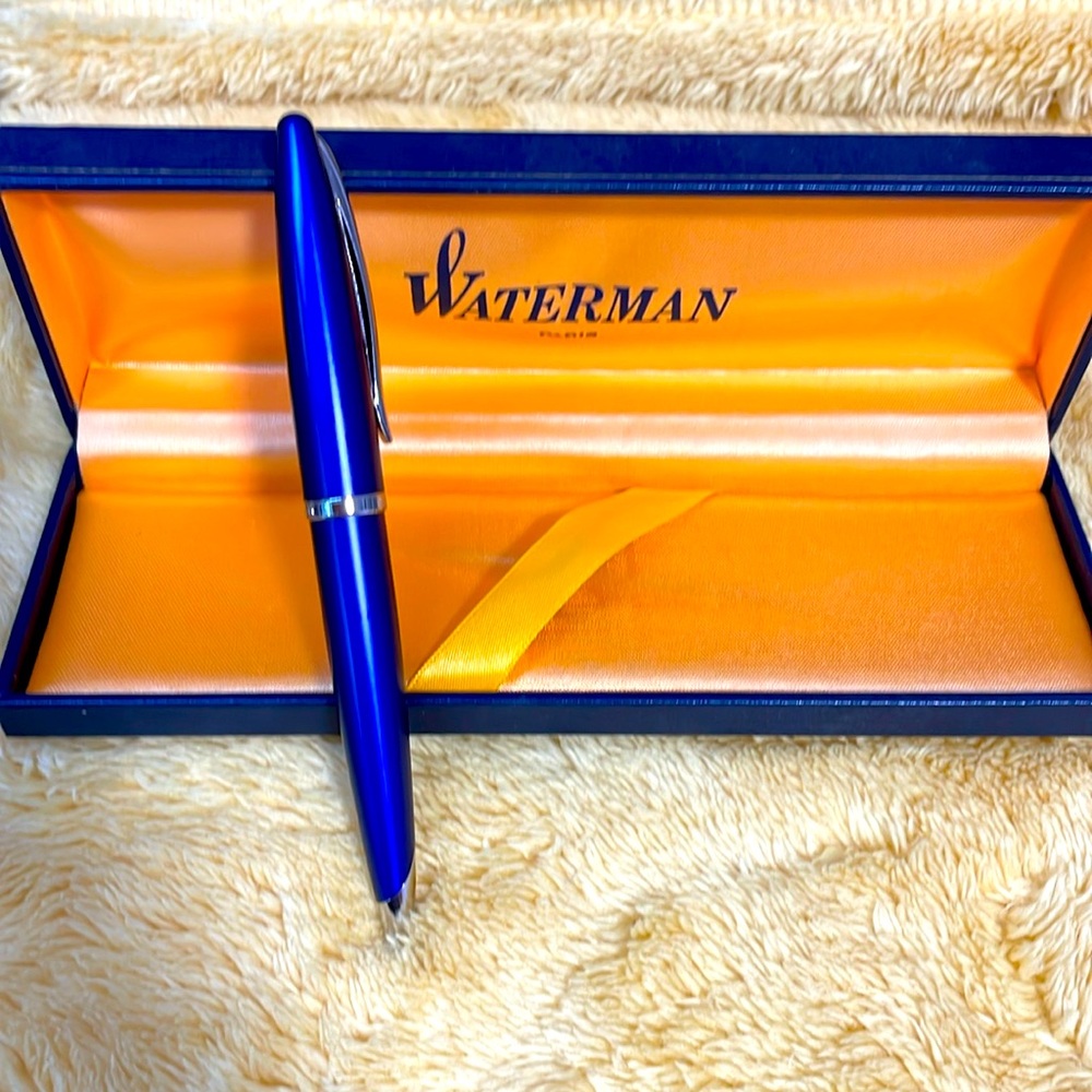 WATERMAN CARENE BLUE SILVER BALLPOINT PEN